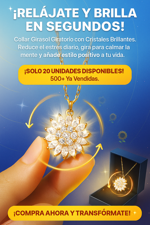 Collar Girasol Giratorio Antiestrés – Relájate y Brilla con Cada Giro ✨🌻💫
