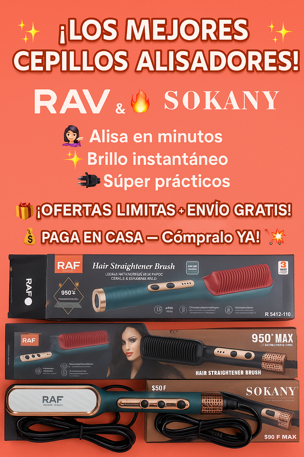 Cepillo alisador 💇♀️✨ ¡Olvídate del frizz 🌬️