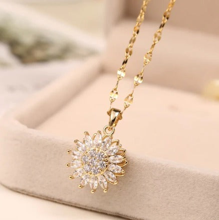 Collar Girasol Giratorio Antiestrés – Relájate y Brilla con Cada Giro ✨🌻💫