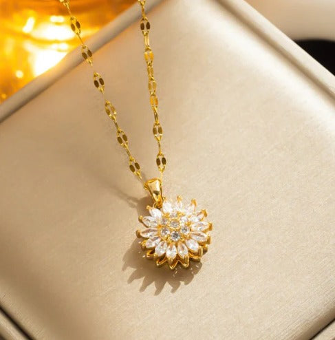 Collar Girasol Giratorio Antiestrés – Relájate y Brilla con Cada Giro ✨🌻💫