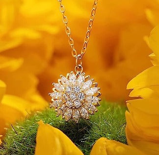 Collar Girasol Giratorio Antiestrés – Relájate y Brilla con Cada Giro ✨🌻💫