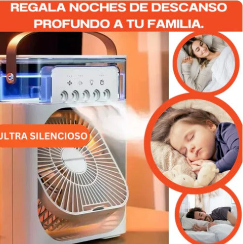 🌬️💧 3 EN 1 MINI VENTILADOR DE AIRE CON HUMIFICADOR