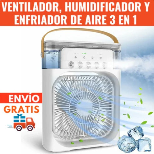 🌬️💧 3 EN 1 MINI VENTILADOR DE AIRE CON HUMIFICADOR