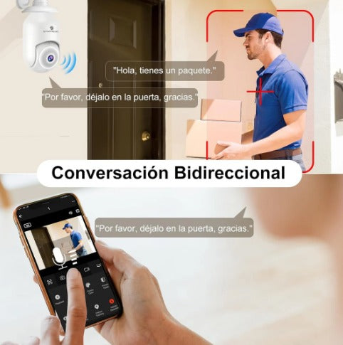 🔒💡📷 Cámara Bombillo de Seguridad 360° HD WiFi 📲