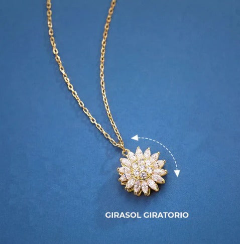 Collar Girasol Giratorio Antiestrés – Relájate y Brilla con Cada Giro ✨🌻💫