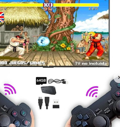 🎮 Consola Retro con 20,000 Juegos 🎲 + 2 Controles Inalámbricos 🕹️