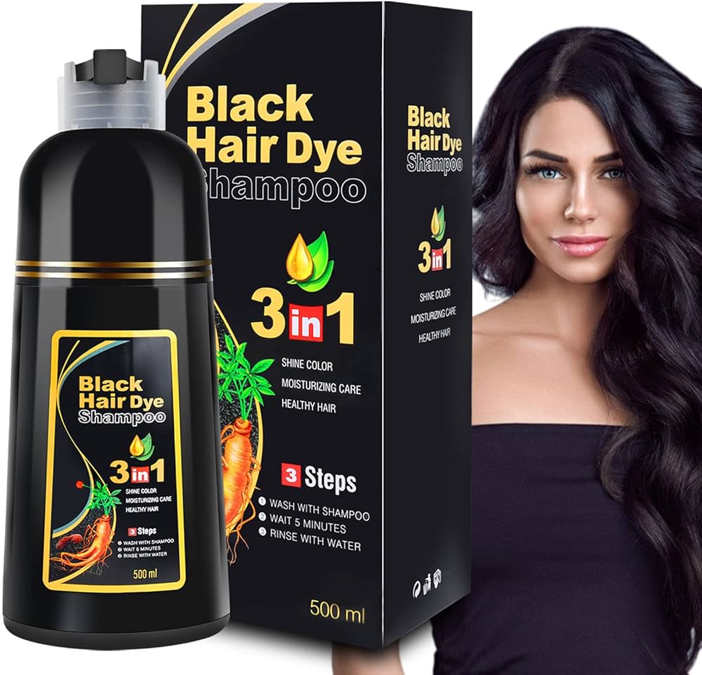 Hair Dye Shampoo 3 in 1 kit de cubre canas