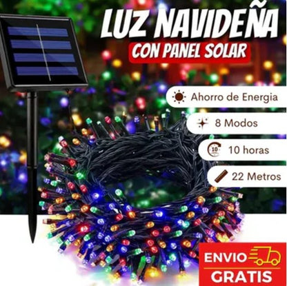 ✨🎄LUCES NAVIDEÑAS CON PANEL SOLAR 🎅🔋